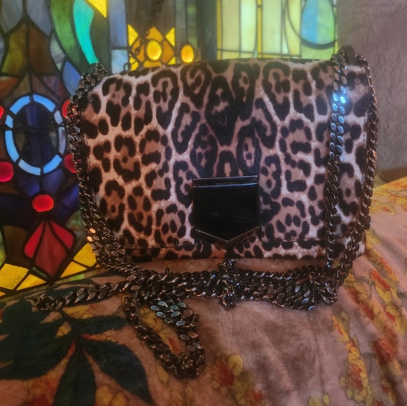 Jimmy Choo Lockett Petite Leopard Print Bag - Picture 4 of 9